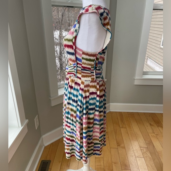 Anthropologie Maeve Rainbow Ikat Print Sleeveless A Line Dress Size Small - Picture 3 of 16